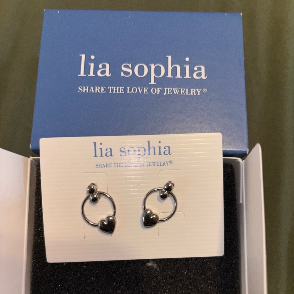 Lia Sophia Heart Hoop Earrings